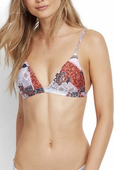 MILÉA - Palm Springs Fixed Tri Bikini Top with removable cups, adjustable and convertible straps and fixed.  Paired with Palm Springs Mid coverage Pant