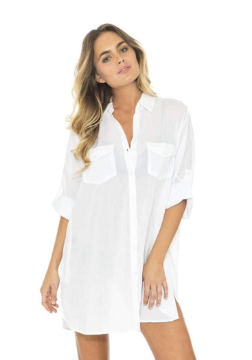 SUNSEEKER - Button Through Cotton Shirt