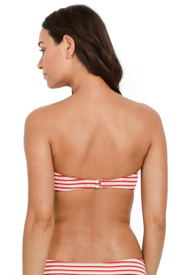 MILÉA - Rouge Stripe D Bandeau Bikini Top