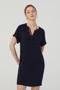 NICE THINGS - Twill Seams Dress - Navy, Turquoise or Green