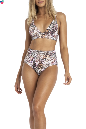 Sunseeker - Talon Super Firm High Rise Bikini Pant. High waist style, Modest hipster bottom coverage,  firm and supportive style and construction aimed at flattering your tummy.  Part of the Sunseeker Re:new sustainable collection.  Style: SS31139