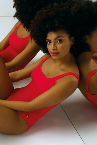 Sunflair - Soft Cup Square-Neck 1-Piece swimsuit.  Colour Up Your Life collection.  Colour: Red  Style: 72115